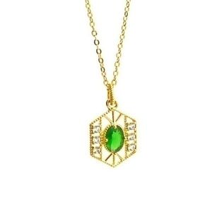 Dainty Emerald Charm Necklace